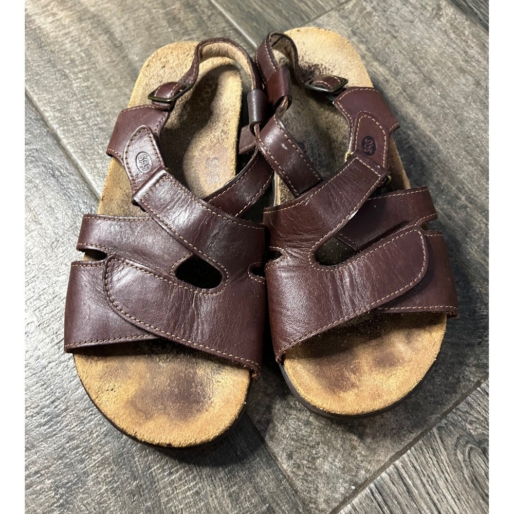 SAS Tripad Comfort Brown Leather Adjustable Walking Sandals Womens Size 8.5 M
